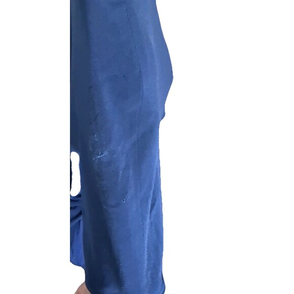 Halston Heritage Cape Sleeve Gown Dress Size 0 Blue Rhinestones *FLAWED - Picture 9 of 16